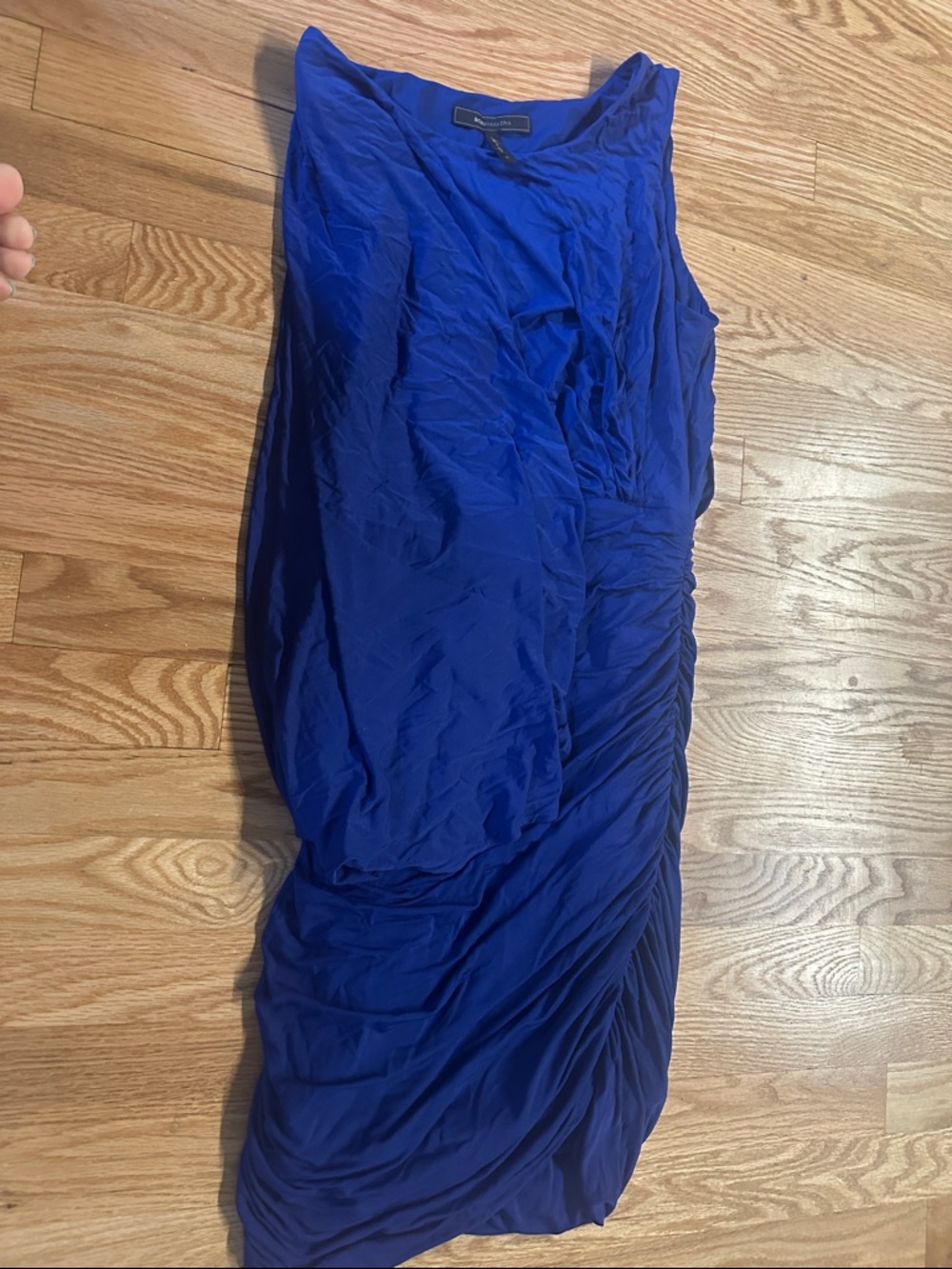 BCBGMaxAzria Royal Blue Ruched Midi Dress
